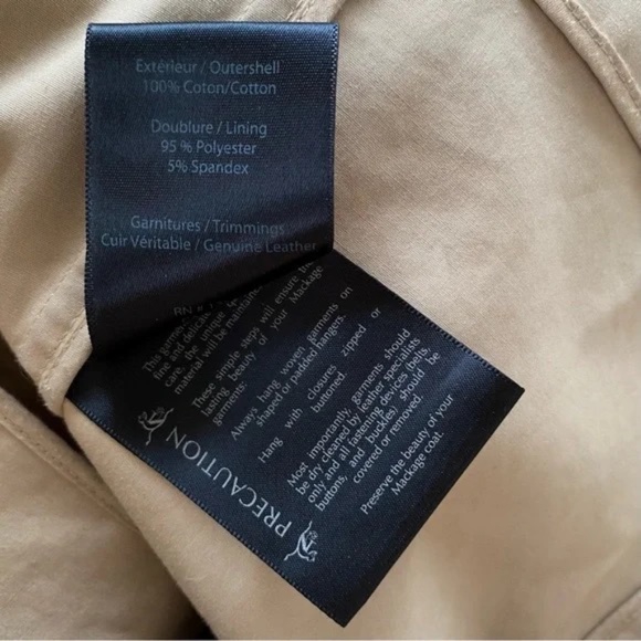 Mackage lightweight cotton jacket with leather trim. 🤎 Size 44 - Picture 5 of 5